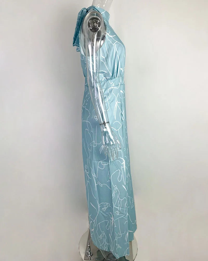 Sexy Sleeveless Jumpsuit Office Lady Spring Summer Fashion Casual Off Shoulder Print Jumpsuits For Women 2024 One Piece Rompers