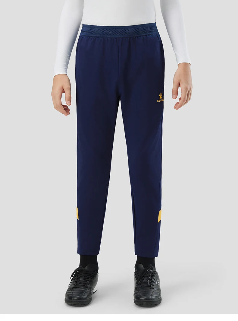 Kelme Kids' Fleece-lined Sports Pants Football Training Pants Casual Fitness Running Pants Warm Windproof Stretch Long Pants