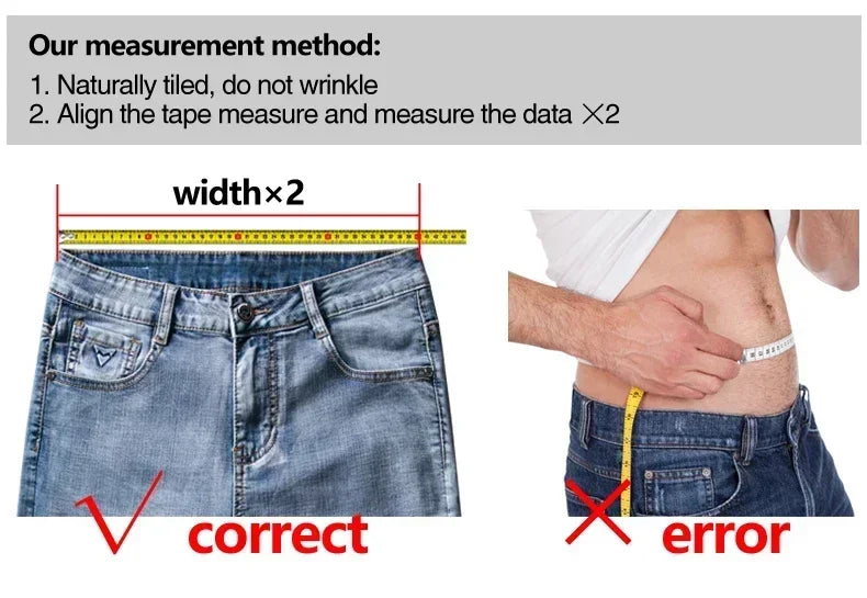 2026 98% Cotton Elastic Cotton Jeans Men's Spring Slim Straight Denim Pants Comfort Large Size Korean Business Casual Trousers