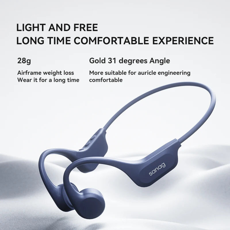 Sanag B60S Bone Conduction Earphone IPX8 Swimming Bluetooth Headphones Wireless Headset 32GB/64GB MP3 with Microphone Earbuds