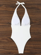Halter Top Bathing Suit Woman Swimsuits One Piece Swimwear Women's  2026 Trend V Neck Beachwear Female Monokini Summer Bodysuit