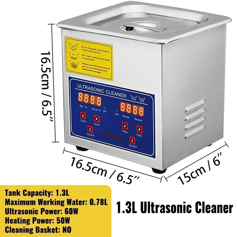 VEVOR Ultrasonic Cleaner Ultrasound Cleaner Portable Ultrasound cleaning Machine Multifunction 1.3L-30L Diswasher Home Appliance