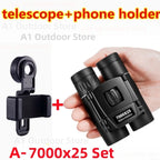 Powerful Long Range Binoculars Monocular Telescope Folding Portable BAK4 FMC Optics Jumelles for Outdoor Camping Hunting Concert