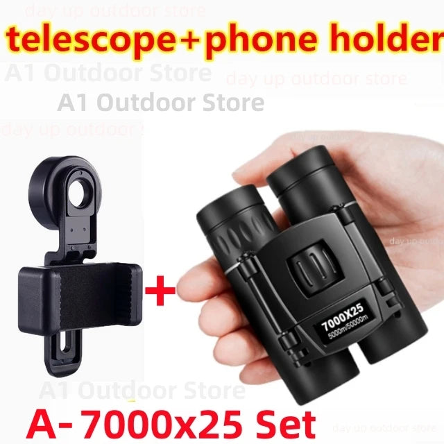 Powerful Long Range Binoculars Monocular Telescope Folding Portable BAK4 FMC Optics Jumelles for Outdoor Camping Hunting Concert