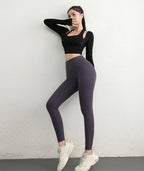 Cloud Rise Women Yoga Shirts Sports Workout T-Shirt Sexy Girl Long Sleeve Blouse Gym Fitness Crop Top Autumn Winter Sportswear
