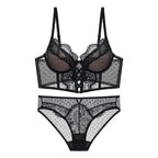 Push Up Lace Lingerie Set for  Women, Sheer Chemise with Soft Underwire Bra, Fishbone Teddy, Sexy Bridal Honeymoon Outfit, S-XL