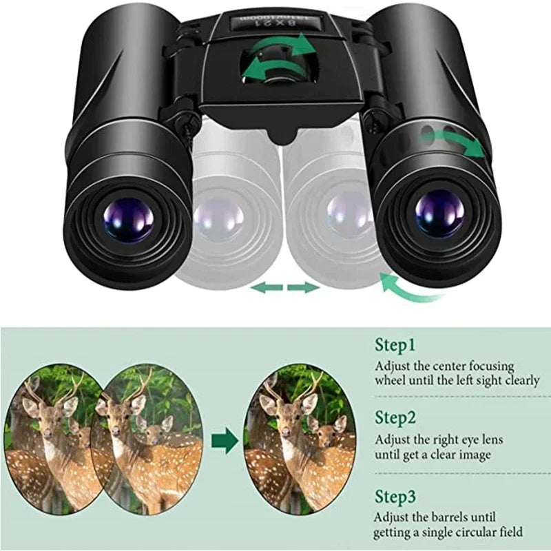 Powerful Long Range Binoculars Monocular Telescope Folding Portable BAK4 FMC Optics Jumelles for Outdoor Camping Hunting Concert