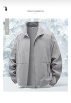 Men's Sun Protection Jacket Ultrathin Windbreaker Summer Outdoor UV Jacket Loose Stand Collar Oversized Sunscreen Coat Fishing