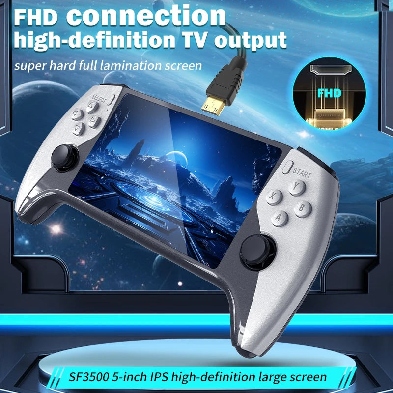 SF3500 Retro Handheld Video Game Console Linux System 5.0 Inch 854*480 IPS Screen 3000mAh Portable Pocket Video Player Games Secondary image