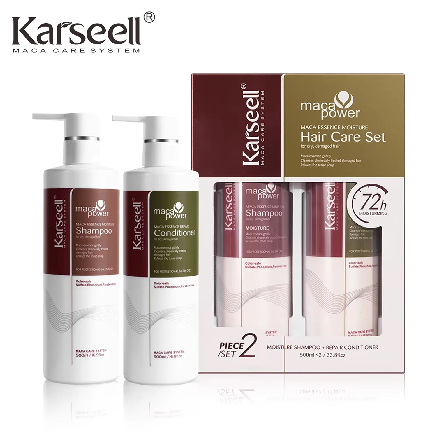 Karseell Collagen Hair Treatment Repair Conditioning, Shampoo and Conditioner for Dry Damaged Hair All Hair Types Hair care Gift Main image
