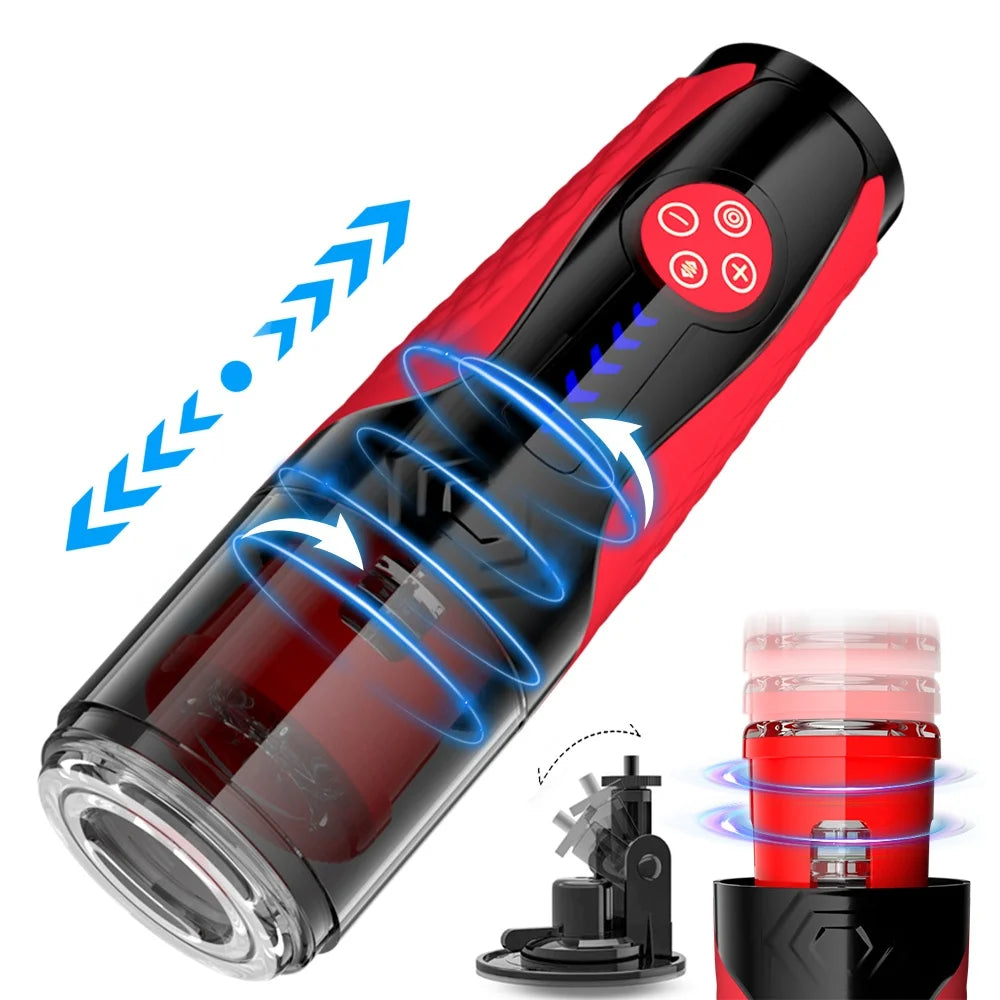 Telescopic Rotation Male Masturbator Cup Vagina 7 Thrusting Masturbation Cup Sex Toys for Men Automatic Piston Mastubator
