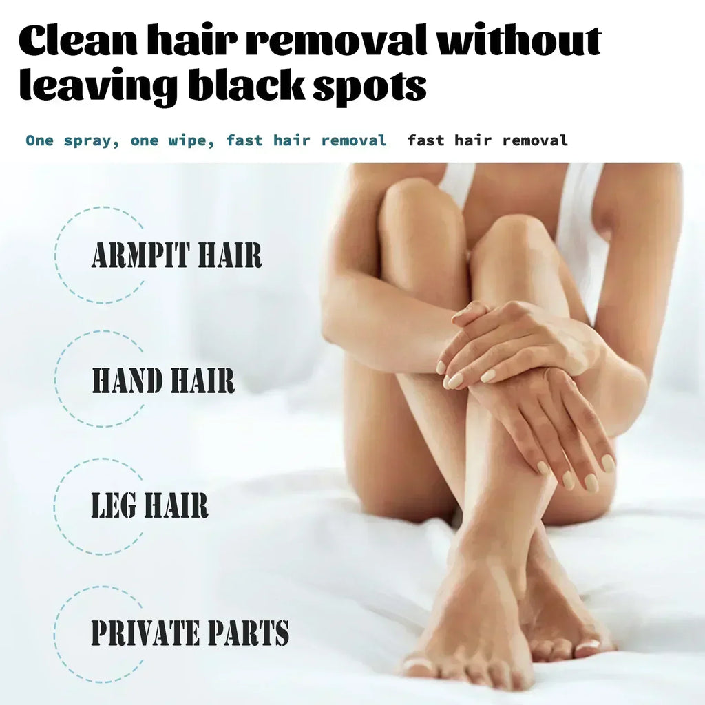 Permanent Hair Removal Spray Dissolves Hair Instantly Sprays On Effortlessly Gentle on Skin Pain-Free Long-Lasting Results
