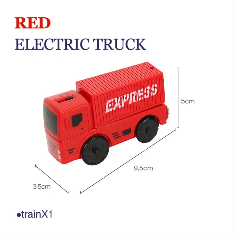 Electric Train Locomotive Magnetic Car Diecast Slot Fit All Brand Wooden Train Track Railway For Kids children's Toy W02