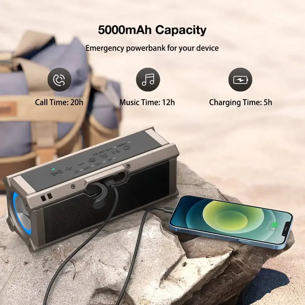 BlitzWolf BW-WA3 100W TWS bluetooth Speaker Quad Drivers Dual Diaphragm Deep Bass RGB Light IPX5 Waterproof 5000mAh Speakers