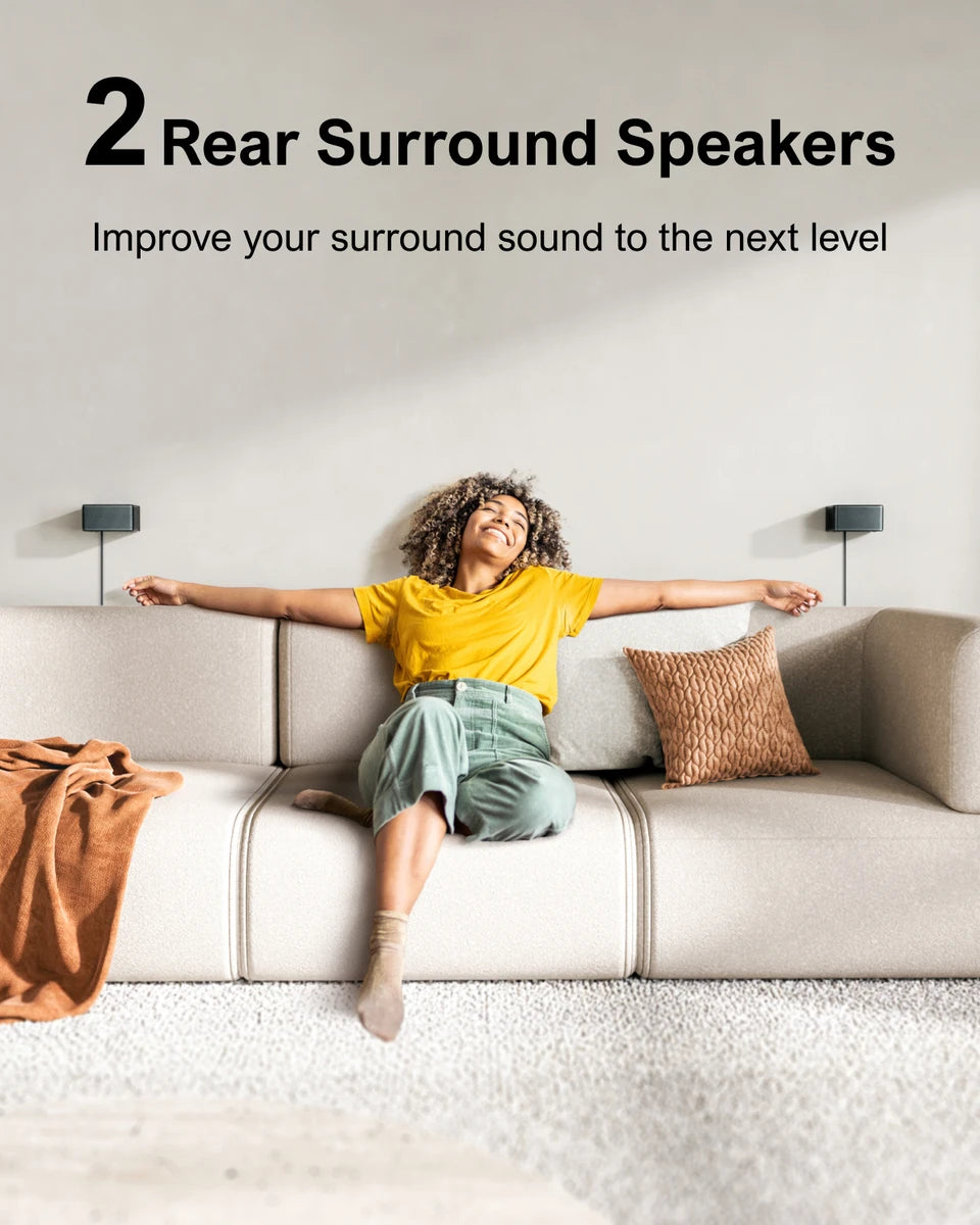 ULTIMEA 7.1 Surround Soundbar, 3D Virtual Surround Sound System with Subwoofer,2 Rear Speakers, Home Theater TV Speakers,Black