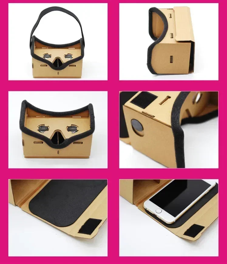 1pc Google Cardboard 3D Vr Virtual Reality Glasses For Android or Phone NEW VR Model DIY Transform Your Device Into a Big Screen