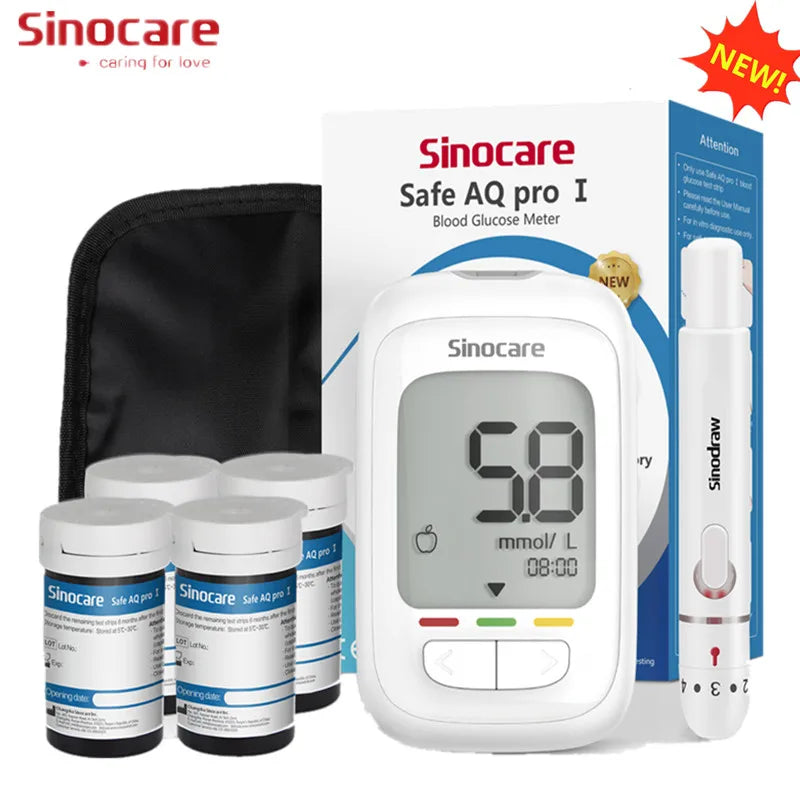 Sinocare Safe AQ pro Ⅰ Blood Glucose Meter Glucometer Kit Diabetes Tester Medical Blood Sugar Meter or Only Test Strips Lancets