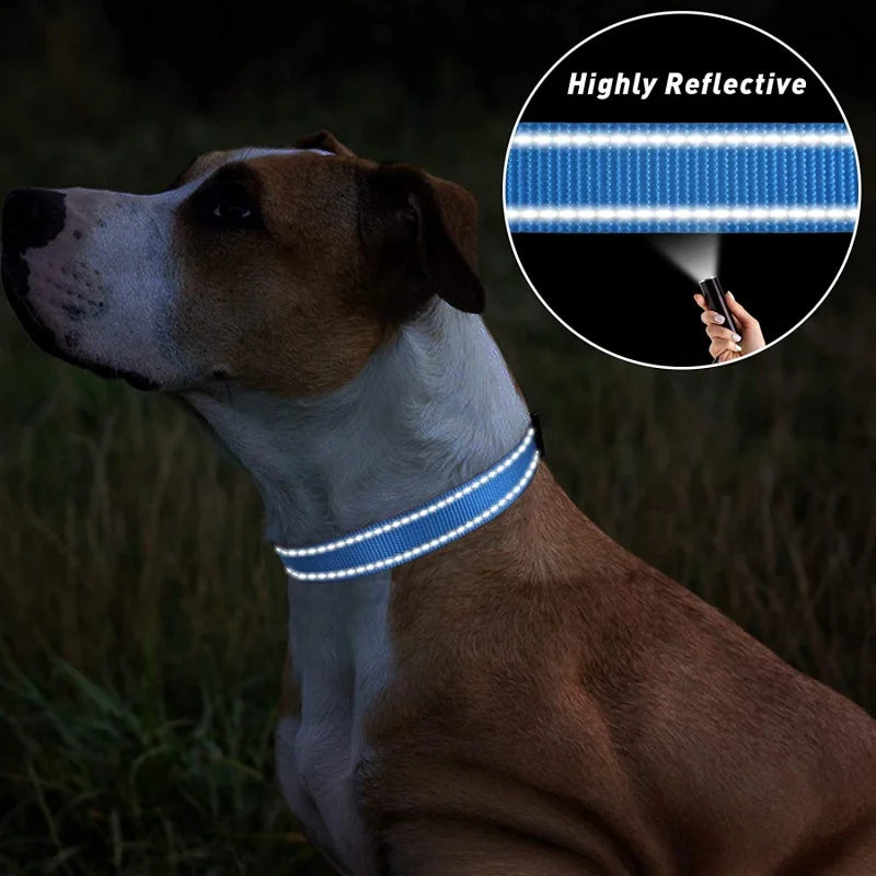 Pet Dog Collar Nylon Reflective Neck Collar for Small Medium Large Dog Pet Leash Collars for Dog Supplies Pet Accessories