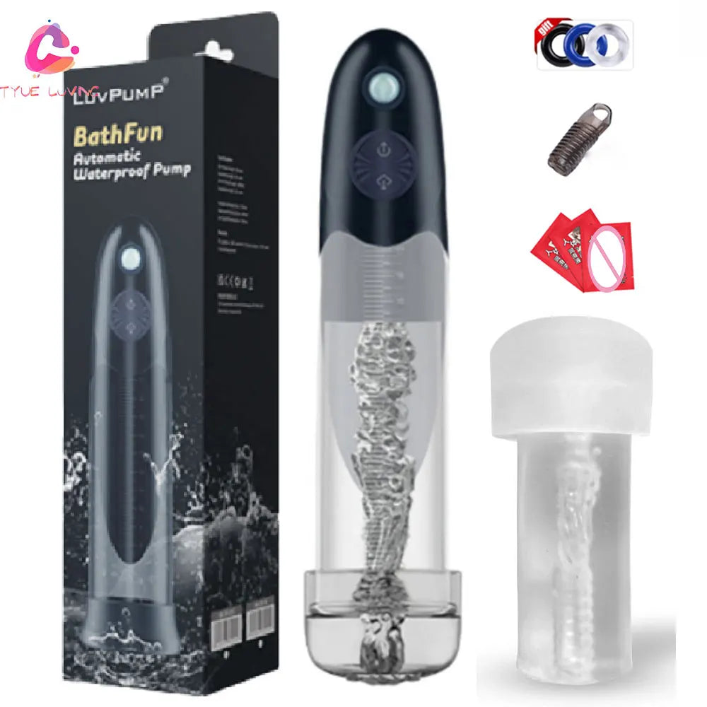 Penis Pump Penile Thicken Penis Exerciser Sex Toys for Man Electric Sextoys Dick Enlargement for Men Cock Stretch Devices