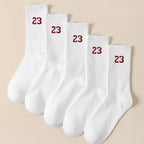 Men's Crew Socks, Classic, Number 23 Design, Comfortable, Breathable, Moisture-Wicking