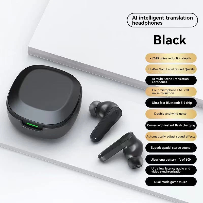 Lenovo AI Intelligent Translation Bluetooth Headset Support Multi-Language Wireless Earphone In-Ear Business Headphones With APP