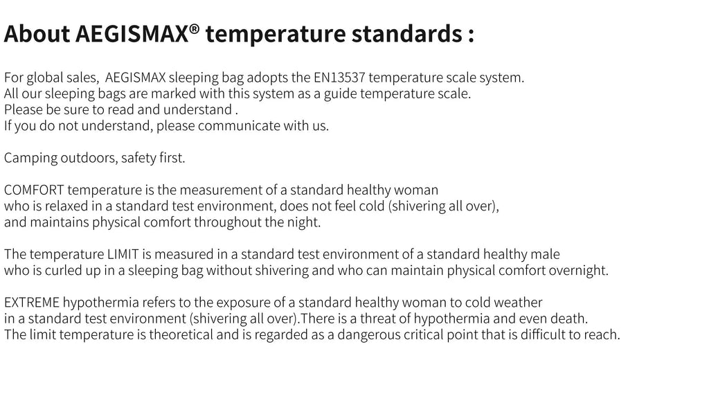 AEGISMAX LETO & NANO 700FP Ultra Dry Goose Down Sleeping Bag Ultralight Down Sleeping Bag for Camping and Hiking