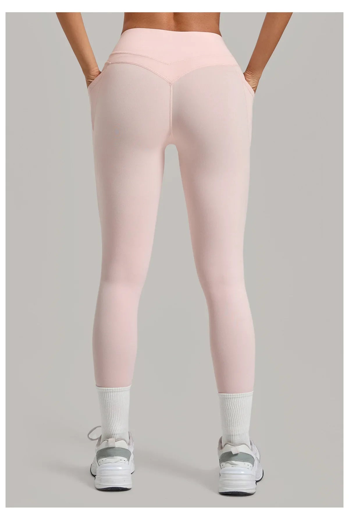 Women's Gym High-waisted High-stretch Yoga Pants with Side Pockets Leggings Workout Running Tights Quick-dry Fitness Trousers