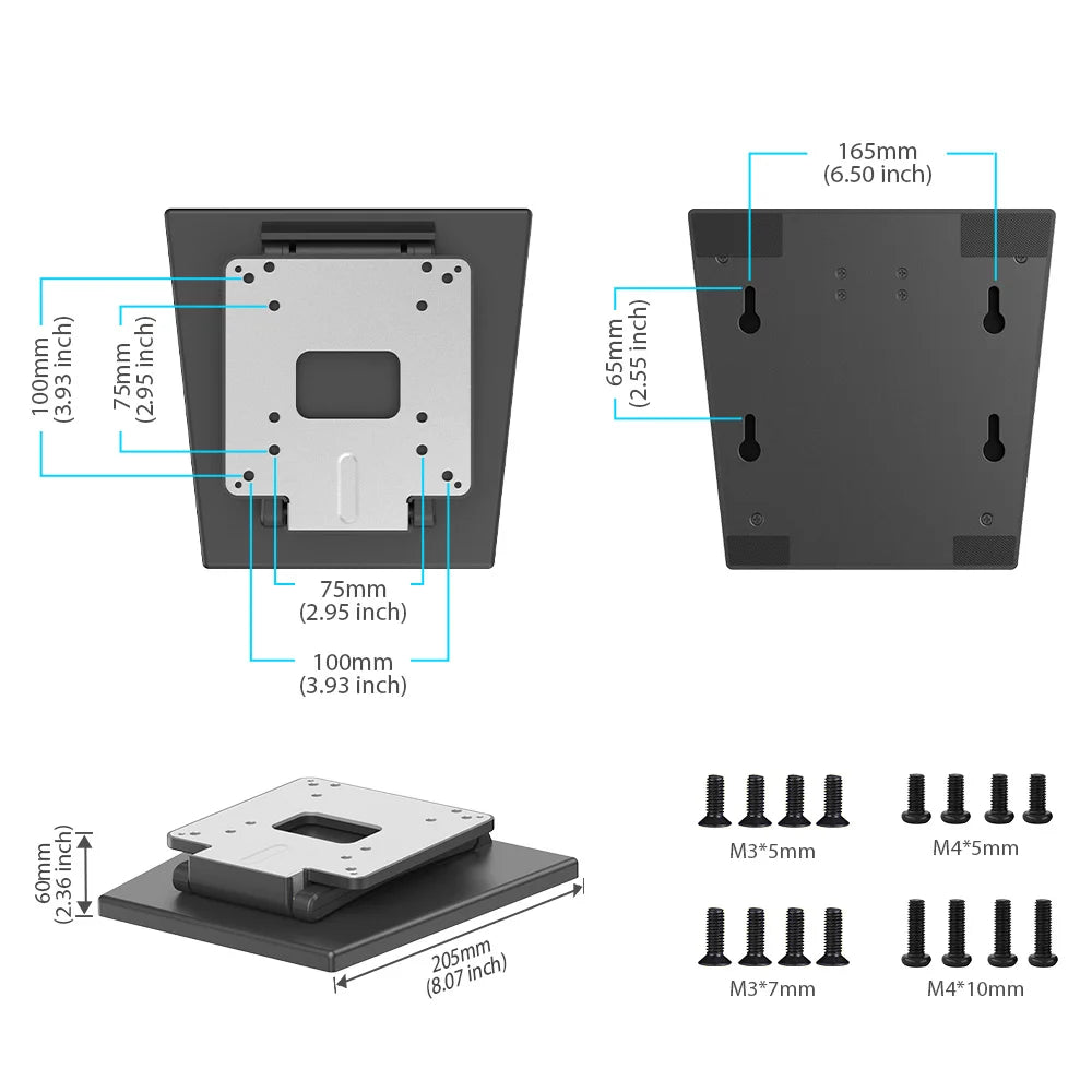 UPERFECT VESA Desktop Monitor Holder 15-22" LCD LED Folding Display Touch Screen Stand Mount Support Metal Bracket Load 6.5kg