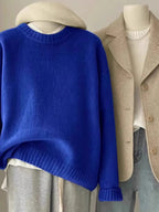 Soft waxy round neck 100 pure cashmere sweater women's loose sweater autumn and winter short base sweater