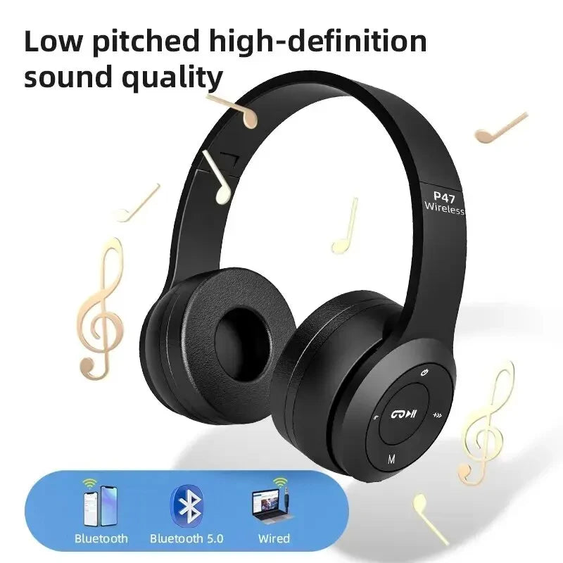 Lenovo Multifunctional Portable Foldable Headmounted Wireless Bluetooth 5.0 Headset For Bluetooth connection Wired Connection