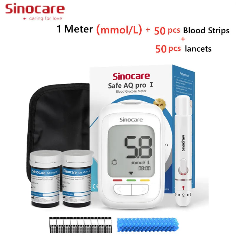 Sinocare Safe AQ pro Ⅰ Blood Glucose Meter Glucometer Kit Diabetes Tester Medical Blood Sugar Meter or Only Test Strips Lancets