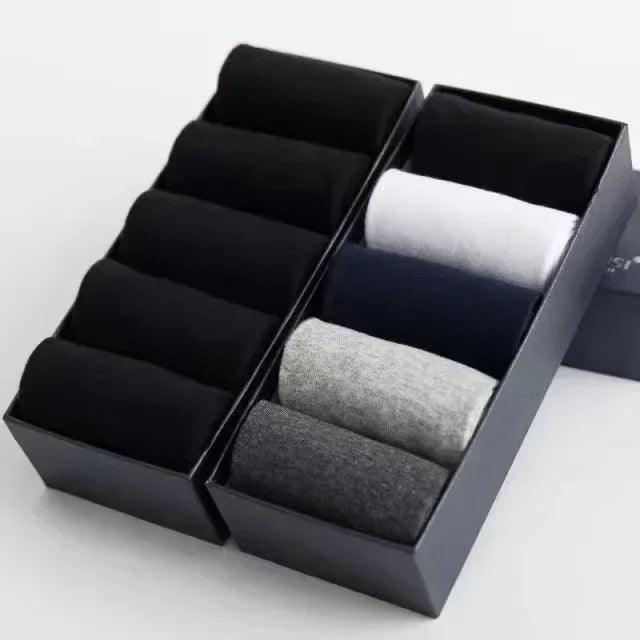 20Pcs/Lot Men's Pure Cotton Socks Plus Size Solid Color Casual Office Business Long Socks Breathable Soft Men's Socks EU39-48