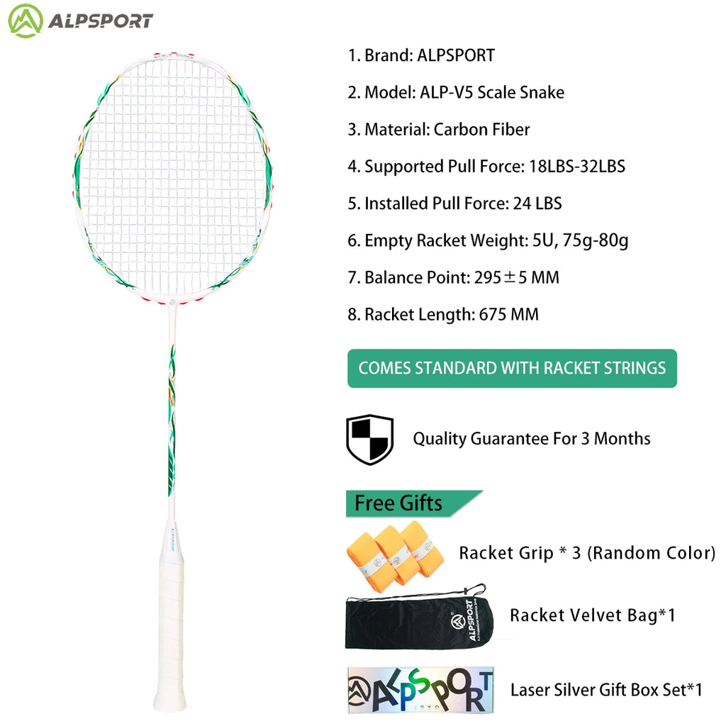 ALP ZJ2.0 Pro 4U 85g 100% Carbon Fiber + Titanium Alloy Badminton Racket Ultra-light Sports Equipment Racket Badminton Training