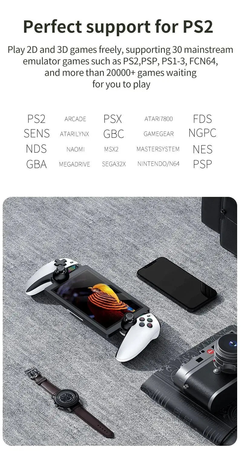 M28 Retro Handheld Video Game Console, 7.1-inch screen, 30+ emulators for PS2/PS1/PSP, 3D dual analog sticks [God of War Classic