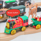 New Electric Train Set Compatible with Thomas Wooden Train Track Train Toys For Kids Christmas Birthday Gift