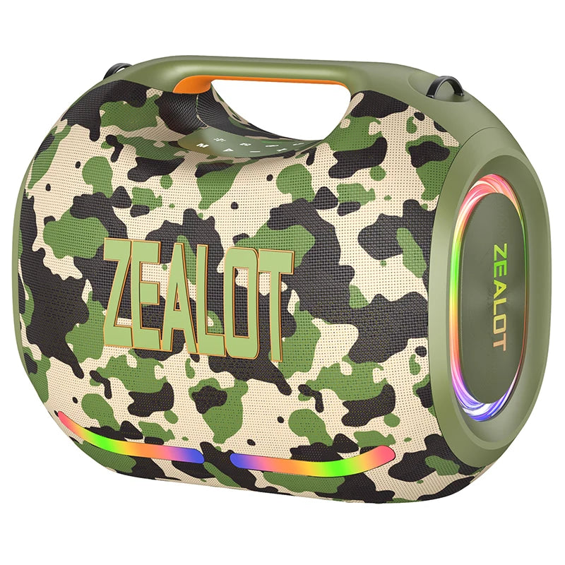 ZEALOT-ZE21 250W Portable Bluetooth Speaker High Volume Waterproof 48000mAh Wireless TWS Subwoofer Suporrt USB/TF/AUX RGB light