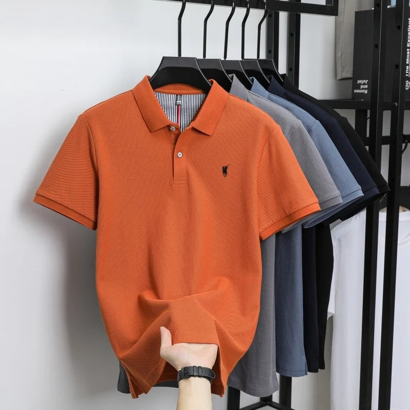 100% pure cotton short sleeved polo shirt high-end luxury brand fashion Paul Pony embroidery golf men's business casual T-shirt