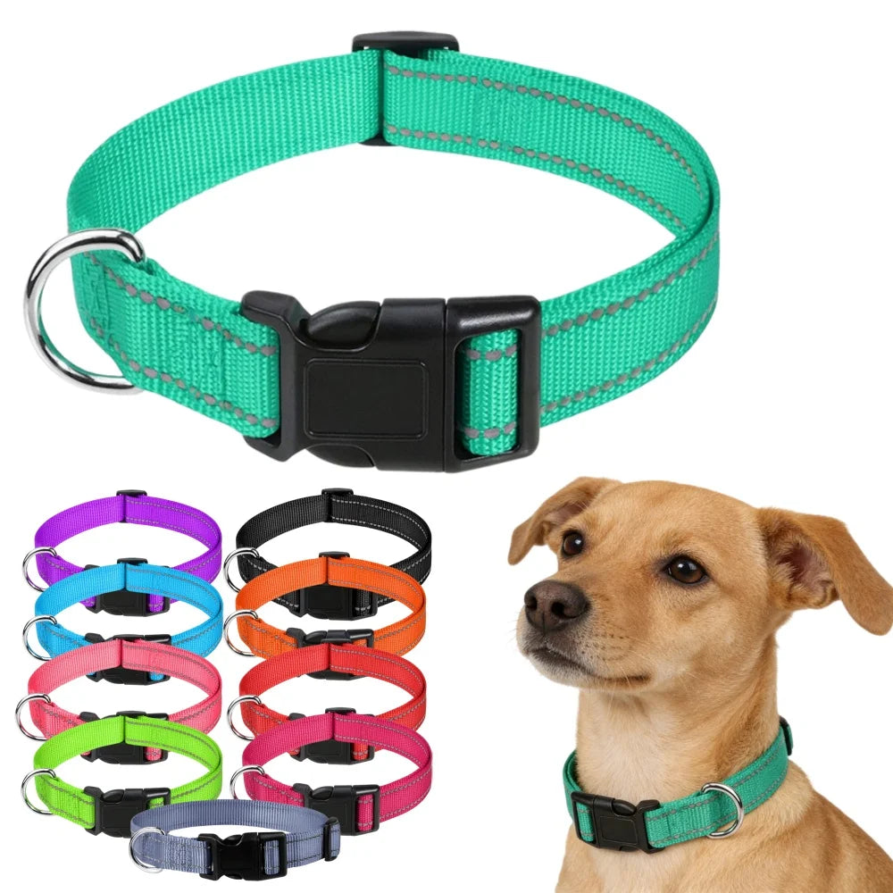 10 Colors Pet Dog Collar Nylon Neck Collar for Small Mdium Large Dog Chihuahua Leash Reflective Collars Supplies Pet Accessories Main image