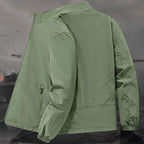 Men's Stand Collar Jacket Spring Breathable Lightweight Anti-Wrinkle Windbreaker Outdoor Sport Casual Quick-Drying Work Jackets