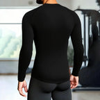 Men's Compression Long Sleeve Shirt Black Fitness T-shirt Male Running  Quick Drying Gym Top Sun Protection Sports Base Layer