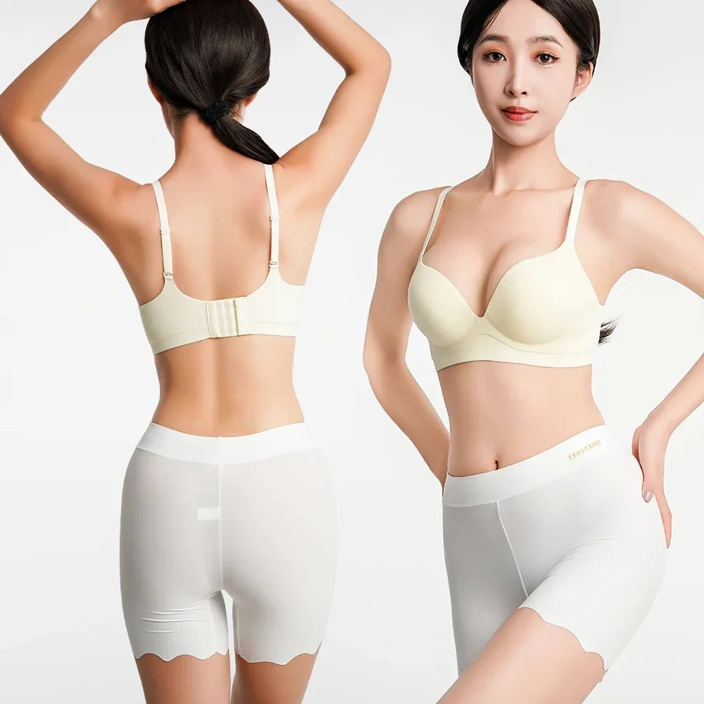 2pcs Seamless Safety Shorts Womens Ice Silk Summer Anti Rub Underwear Boxers Under Skirt Panty Big Size Short Leggings 40-100kg