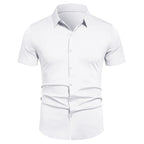Men's Stretch Shirt Wrinkle Free Dress Shirts Regular Fit Short Sleeve Stretch Business Casual Button Down Shirts
