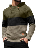 Men's Sweater Spring New Sport Warm Form Fitting Knit Pullover Sweater Hoodie Drawstring Hoodies Casual Sweatshirt US Size