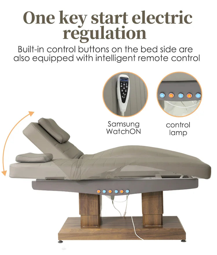 Modern Design Electric Spa Treatment Equipment Beauty Bed with Adjustable Leg Backrest 4 Motor Facial Massage Table