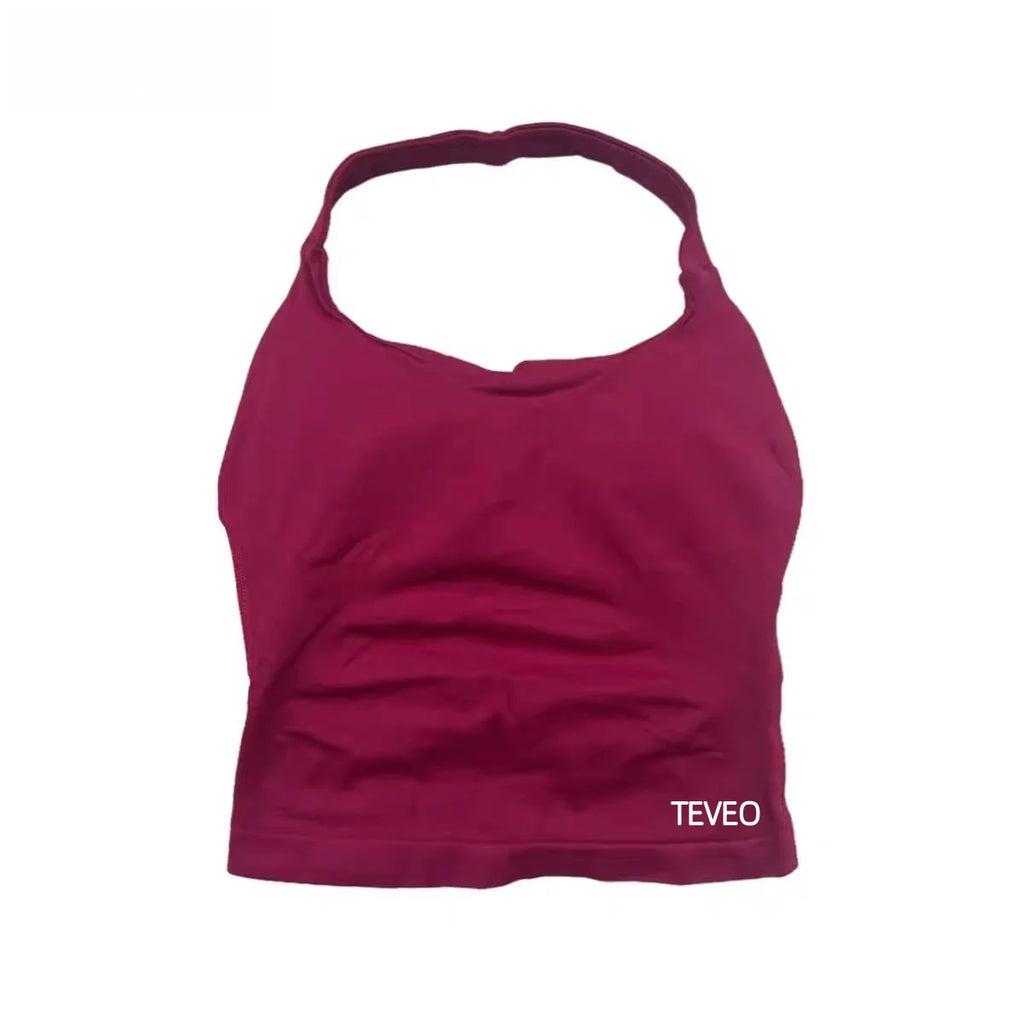 2025 TEVEO Nouveau Soutien-Gorge Elastique Haute Résistance Entièrement Licou Cou Nu Dos Nu Yoga Yoga Yoga