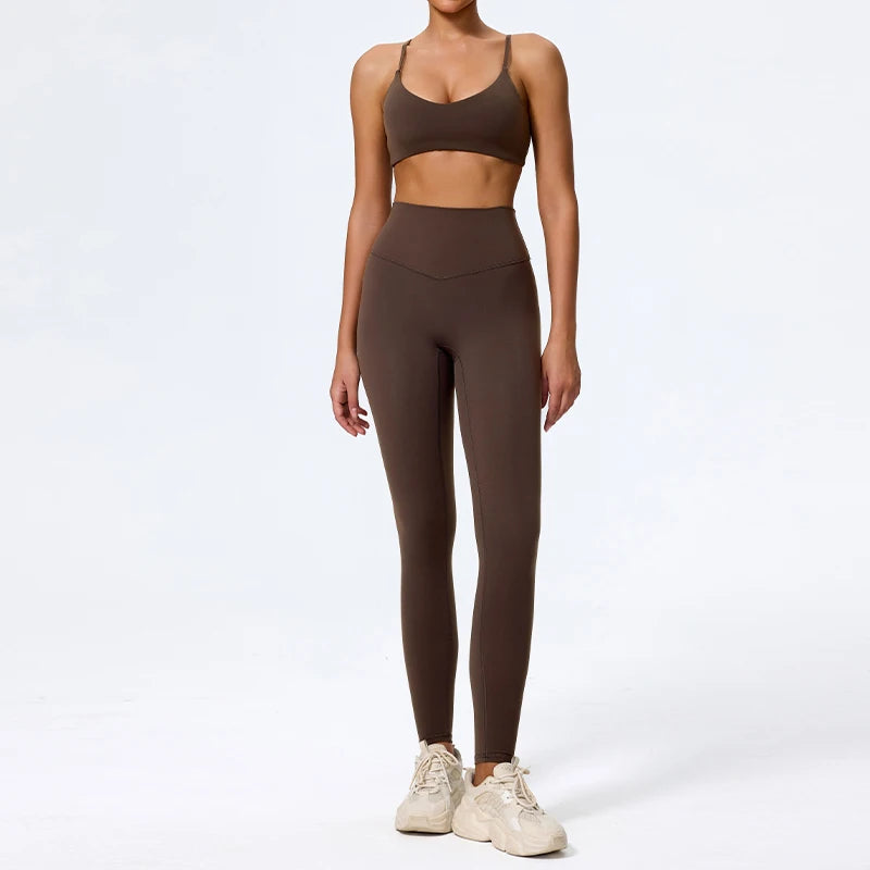 Hearuisavy Summer Super-Soft 2Pcs Women's Running Sports Shorts Set Breathable Fitness Yoga Bra Casual Push Up Workout Crop Top