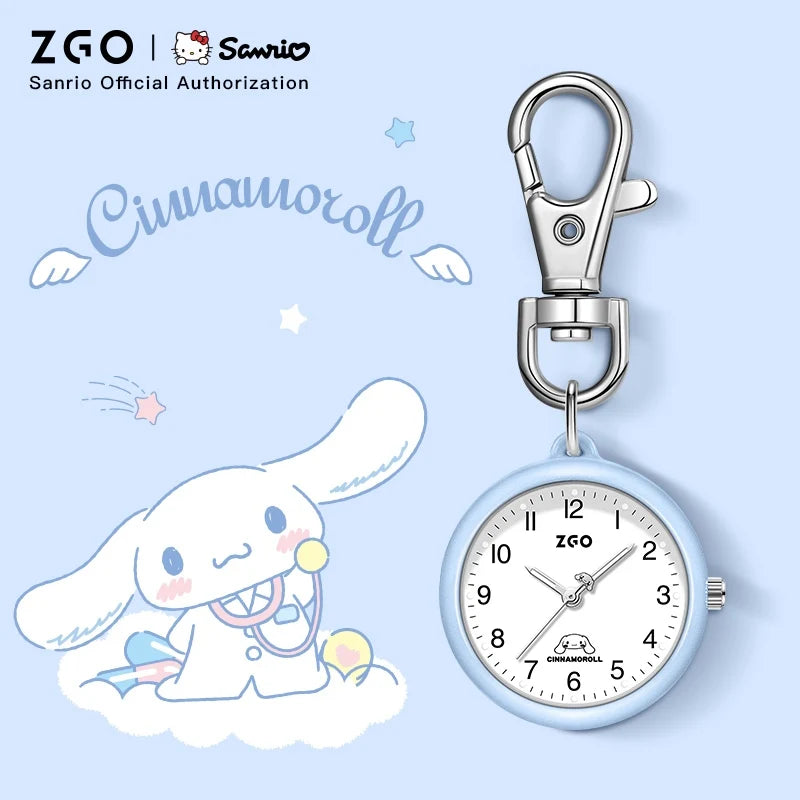 ZGO Sanrio Cinnamoroll Lady Pocket Watch, Simple Design Sense Pendant Watch, Waterproof, Quartz Watch, Gift 733