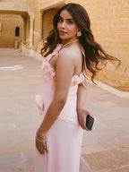 3D Prited Ruffle Women's Maxi Dress Halter Neck Trim Sleeveless Formal Evening Dresses 2026 Summer Wedding Guest Woman Vestidos