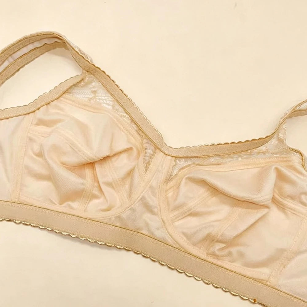 Womens Wireless Lace Minimizer Bra Wide Straps Thin Bras Non Padded Plus Size Adjustable Underwea 80 85 90 95 100 105B C D E F G