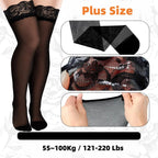 2026new Over Knee Thigh High Stockings Anti-slip Plus Size Black Oversized Fishnet Long Lace Socks for Women XXL Spring Summer